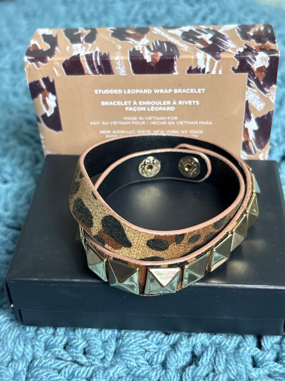 Avon Studded Leopard Wrap Bracelet New in Box